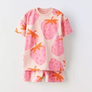 Zara Pink and Orange Strawberry Kids Set